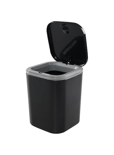YLmeet 0.5 Gallon Mini Countertop Wastebasket - Convenient Mini Desktop Wastebasket with Push Button for Classroom Desks, Office Desks, Cars, and Other Small Spaces (Black)