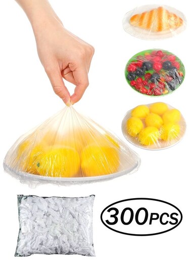 Fresh Keeping Bags Elastic Plastic Food Storage Covers Pe Cling Film Bag Used For Fruit Preservation And Food Storage Clear