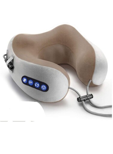 Travel Neck Massage Pillow U Shaped Memory Foam Kneading Vibration Neck Head Support Pillow Relief Cervical Pain For Airplane