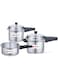 Impex Aluminium Pressure Cooker Combo With Outer Lid Induction And Gas Stove Compatible Pressure Cooker For Healthy Cooking, 5 Years Warranty (2 Litres, 3 Litres And 5 Litres), Silver