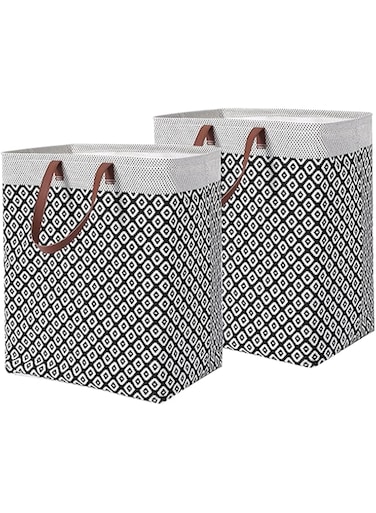 Beauenty 2Pcs Large Laundry Basket 72L Waterproof Laundry Basket with Handles Foldable Laundry Hamper Bag Storage Wash Basket Hamper for Toys Dirty Clothes Bedroom (2pcs Rhombic)