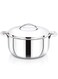 Flavio Stainless Steel Hot Pot Casserole   Double Wall Insulated   With Locking Lid STEEL FINISH 1500ML