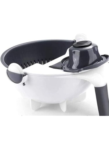 Hamkaw Multifunction Vegetable Cutter With Drain Basket, Upgrade 10 In 1 Mandoline Slicer Hand Guard Handle Detachable Blade Fruit Basket Chipper For Home Kitchen