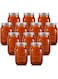 Tessco 12 Pieces 16 oz Amber Mason Jars Colored Mason Jars with Lids Glass Regular Mouth Canning Jar Pint Mason Jars