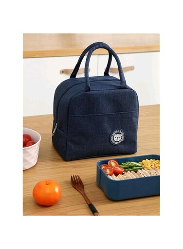 B s h o p Lunch Bag with Insulated Material for Women, Man, Office, School, College, Beach, Picnic, Fishing, Hiking, Travel Waterproof and Durable Hot and Cooler Handbags (Blue)