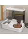 ALMEKAQUZ Cat Double Bowl Automatic Drinking Feeder All-in-One Dog Cat Drinking Bowl Cat Bowl Food Dog Bowl Pet Supplies