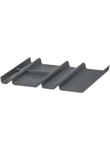 KNP Drawer insert with 6 compartments, anthracite, 44x37 cm - A drawer insert not only makes it easier to organise small items, it also dampens noise and protects against scratches.