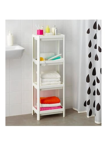 Toshionics Shower Caddy Corner Shelves Bathroom Shelving Unit Plastic Shelf Kitchen Bathroom Storage rust proof 4 Tiers Shower Shelves