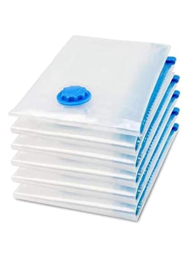 Vacuum Space Saver Reusable Sealer Storage Bags 70x100cm, With Suction Pump, Pack Of 6