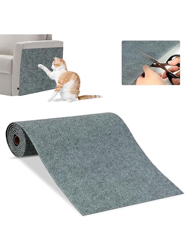 FDTY Trimmable Self-Adhesive Cat Scratching Mat, Furniture Protectors for Walls Floors Sofas,Cat Scratching Carpet Rug,Cat Towers Cat Tree Replacement(1 pc grey,200&times;40cm)