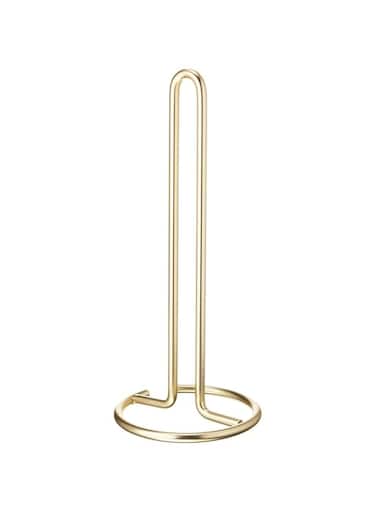 Paper Towel Holder for Countertop, Kitchen Paper Towel Stand, Standard and Large Roll Sizes, Gold