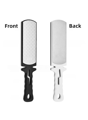 Sharpening Stone,400/1000 Grit Handheld Double-Sided Diamond Sharpener 5 in 1 Honeycomb Surface Knife Sharpener Plate Whetstone with Ceramic &amp; Tungsten Steel Scissor Slot