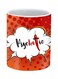 Psychotic Printed Ceramic Mug Orange/White