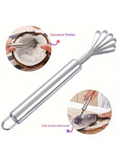 Steel Coconut Peeler Multi Purpose Grater Scraper Fish Scale Remover for Fruits and Vegetables