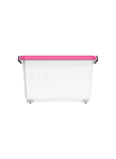 33L Clear Plastic Storage Box With Wheels &amp; Lockable Lid