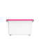 33L Clear Plastic Storage Box With Wheels &amp; Lockable Lid