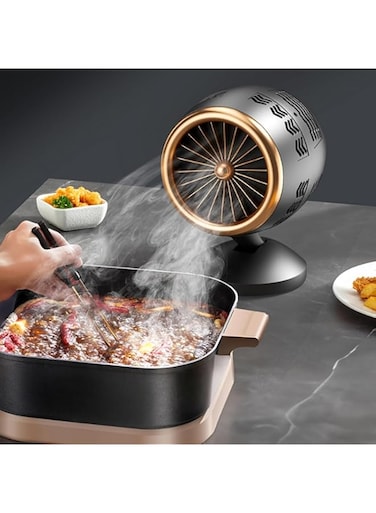 Desktop Range Cooker Hood - Portable Kitchen Exhaust Fan with One-Click Adjustment, Two Gears, Easy to Clean, Low Noise, Strong Suction - Ideal for Home, Kitchen, Indoor BBQ, Hot Pot