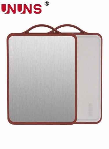 Double Sided Cutting Board,304 Stainless Steel Cutting Boards for Kitchen with Juice Groove, Dishwasher Safe, Knife friendly, Grinding Area 41*30.5 CM