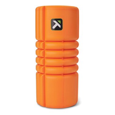 أسطوانة التدليك الرغوية TriggerPoint Performance TriggerPoint Grid Travel Foam Roller للتمارين الرياضية، وتدليك الأنسجة العميقة، واستشفاء العضلات (10 بوصات)، برتقالي