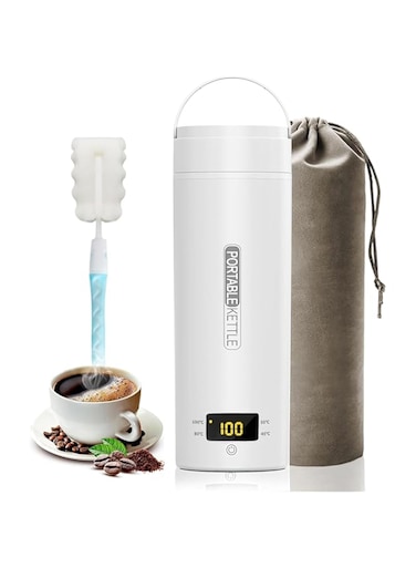 Portable Kettle For Travel, 500ml Electric Kettle With Auto Shut-Off For Coffee Milk Tea, 316 Stainless Steel Personal Hot Water Boiler With Handy Cup Bag, 4 Variable Presets, Boil Dry Protection