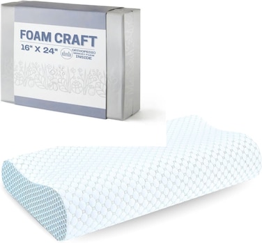 CRAFT&Acirc;&reg; Orthopedic Cervical Pillow - Memory Foam for Neck &amp; Shoulder Pain Relief, Standard Size (16" X 24")