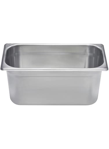 Raj Steel GN Pan Silver, 325X176X150 MM - Gastronorm Pan, Catering Pan, Food Warmer Pan, Food Storage Container