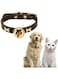 PETSARY Leather Dog and Cat Collar with Cute Bell - Soft Adjustable Bone Decoration Patterns - Neck Wear-Resistant Breathable Lightweight Comfortable Collars with Quick Release Buckle (Black, Medium)