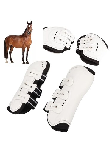 Open Front Jumping Tendon Horses Boots, Horse Fetlock Boots Impact Resistant Breathable Horse Hind Leg