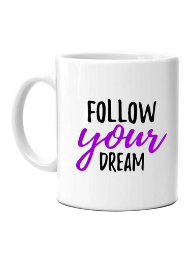 Print Printed Ceramic Mug White/Black/Purple