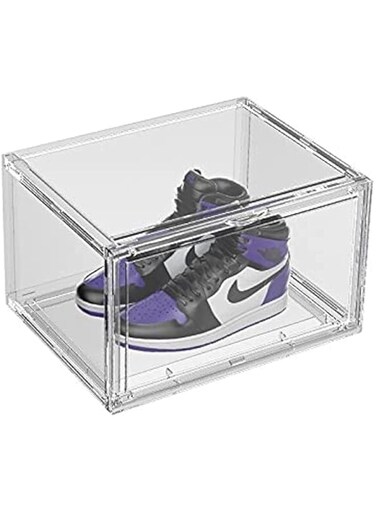 Gallery Shoe Storage Box with Clear Plastic Stackable Shoe Organizer for Closet Space Saving Foldable Shoe Containers Bins Holders for Home Organization (Clear)