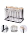 6 Cups Mug Glass Stand Metal Holder Non-Slip Hanging Drainer Upside-Down, Mugs Cup Holder Table Top Wooden handle Kitchen Stand Organizer for Drinkware Drying Rack