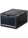 XiuWoo Stackable Plastic Shoe Boxes With Lids,1 Pack Shoe Organizer For Display Shoes Sneakers Storage Black