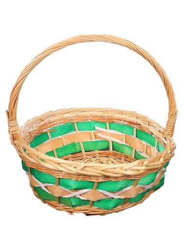 YAHOME Handmade Wicker Woven Basket With Handle- Wicker Basket- Storage Baskets for Fruits Or for Organizing Closet, Bedroom, Bathroom, Living Room, Entryway, Office (Small)