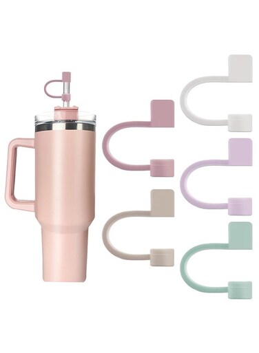 5-Pack Silicone Straw Covers Compatible with Cups - Dust-Proof Straw Caps for 40 oz Tumblers and Water Bottles