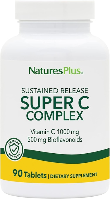 Nature's Plus Super C Complex Sustained Release, 90 Tablets - With 1000 Mg Vitamin C &amp; 500 Mg Bioflavonoids, Suitable For Vegetarians, Gluten-Free