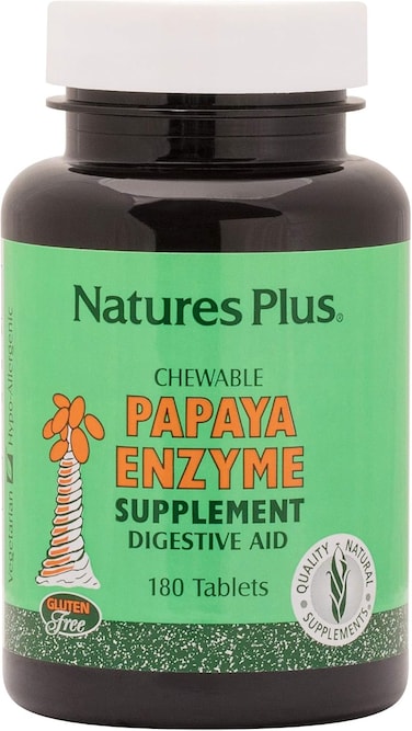 Nature's Plus Papaya Enzyme Chewable, 180 Tablets - Made From Natural Ingredients, To Support Healthy Digestion &amp; Overall Well-Being, Gluten Free