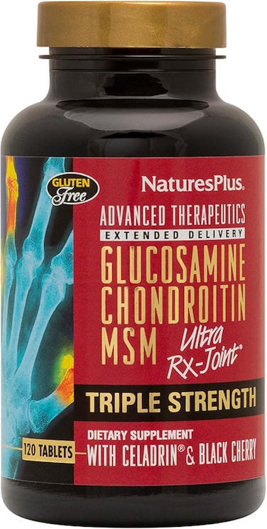 Nature's Plus Glucosamine Chondroitin M S M Ultra Rx-Joint, 120 Tablets - Triple Strength With Celadrin &amp; Black Cherry