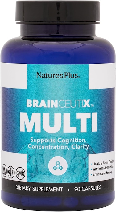 Nature's Plus Brainceutix Multi, Promotes Healthy Cognitive Function, Supports Overall Health &amp; Wellness, Gluten Free, 90 Capsules