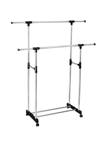 Dubai Gallery Double Pole Clothes Rack Silver