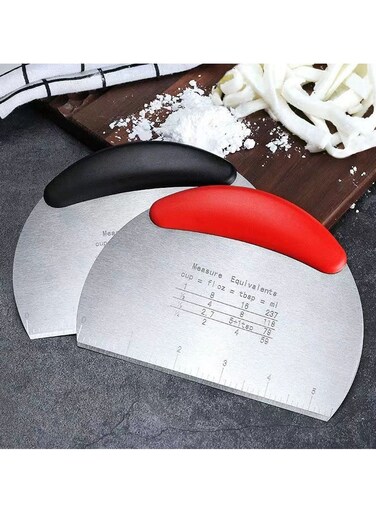 Scraper Bread Pizza Dough Cutter Pastry Scraper Stainless Steel Bench Scraper Dough Knife Chopper Baking Kitchen Gadgets Black