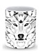 Premium Poly Wolf Designer Mug White/Grey