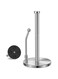 Paper Towel Holder, Paper Towel Dispenser Standing Weighted Base Non Slip, Spring Arm for Easy Tear, Stainless Steel Paper Towel Holder for Home Kitchen Countertop Tabletop (Silver)