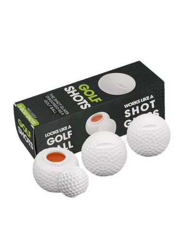 1.5oz Wine Cup Golf Ball Shaped Mini Flask Set with Lid Ideal Gift for Golf Enthusiasts Liquor Container Party Decoration Outdoor Leisure Novelty Shot Glass