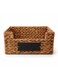 Medium Water Hyacinth Storage Basket, L 28 x B 19 x H 15 cm, Handwoven Natural Organizer with Iron Frame for Bathroom, Bedroom, Living Room, or Pantry