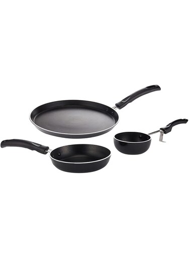 Pigeon Cookware Set, Black, 246, 3 Pieces