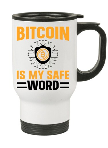 Crypto Currency Bitcoin Travel Mug for Bitcoin lovers and Traders (Design 10)