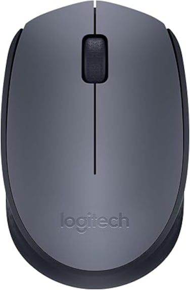 Logitech M170 Wireless Mouse, 2.4 GHz with USB Mini Receiver, Optical Tracking, 12-Months Battery Life, Ambidextrous PC/Mac/Laptop - Grey/Black