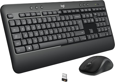 Logitech MK540 Wireless Keyboard and Mouse Combo for Windows, 2.4 GHz Wireless with Unifying USB-Receiver, Wireless Mouse, Multimedia Hot Keys, 3-Year Battery Life, PC/Laptop - Black