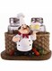 Glass Spice Jars, Salt and Pepper Shakers Set, Chef Statue Decorative Spice Organizer, Home Decor Kitchen Crafts, for Family, Kitchen, Restaurant, Cafe, Bakery, Restaurant Seasoning Jar
