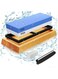 Double-Sided #1000/#6000 Knife Sharpening Stone Non-slip Whetstone Rubber Base Bamboo Non-slip Base with Non-slip Silicon Base Flattening Guide Angle Guide